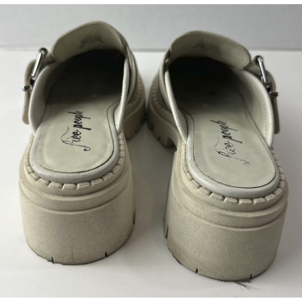 Free People Buckle Lyra Lug Loafers Slip On Beige Chunky Shoe Womens 37 US 6 - 7 - Picture 14 of 16